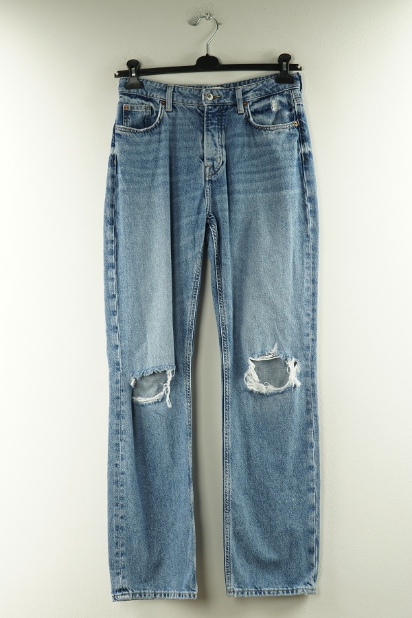 Spodnie niebieskie jeansowe z dziurami - H&M zdjęcie 1