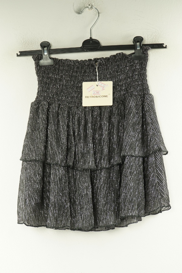 Spódnica czarna w srebrne paski - RETRO&CONE zdjęcie 1
