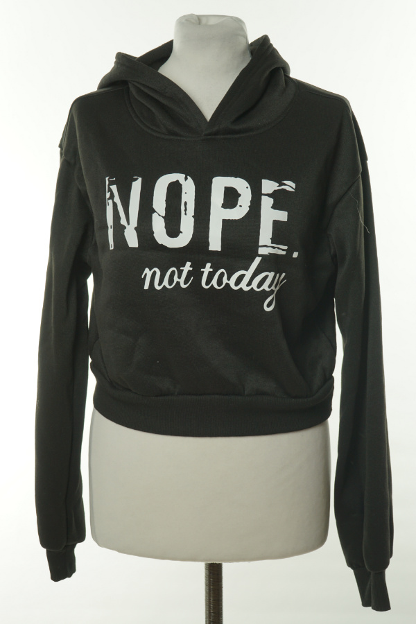 Bluza czarna z kapturem Nope - SHEIN zdjęcie 1