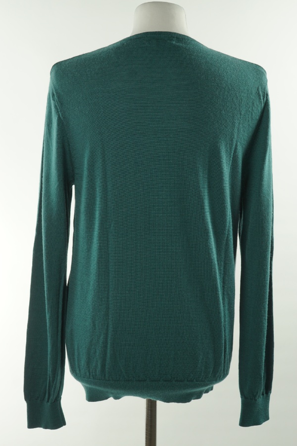 Sweter zielony wełniany (100% wełna merino) - BRAK METKI Z NAZWĄ PRODUCENTA zdjęcie 2