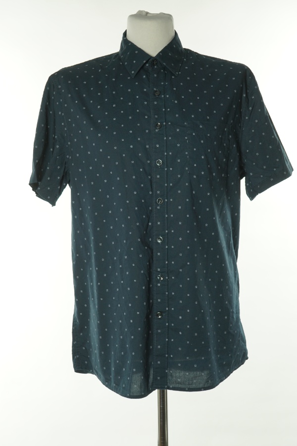 Koszula granatowa w niebieskie punkty - DRESSMANN zdjęcie 1