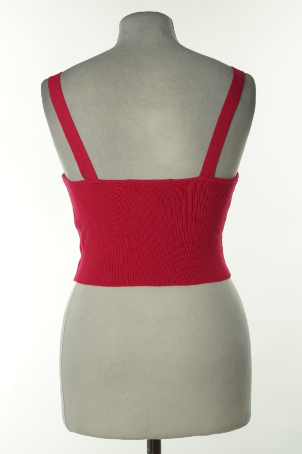 Top fuksjowy sweterkowy - ZARA zdjęcie 2