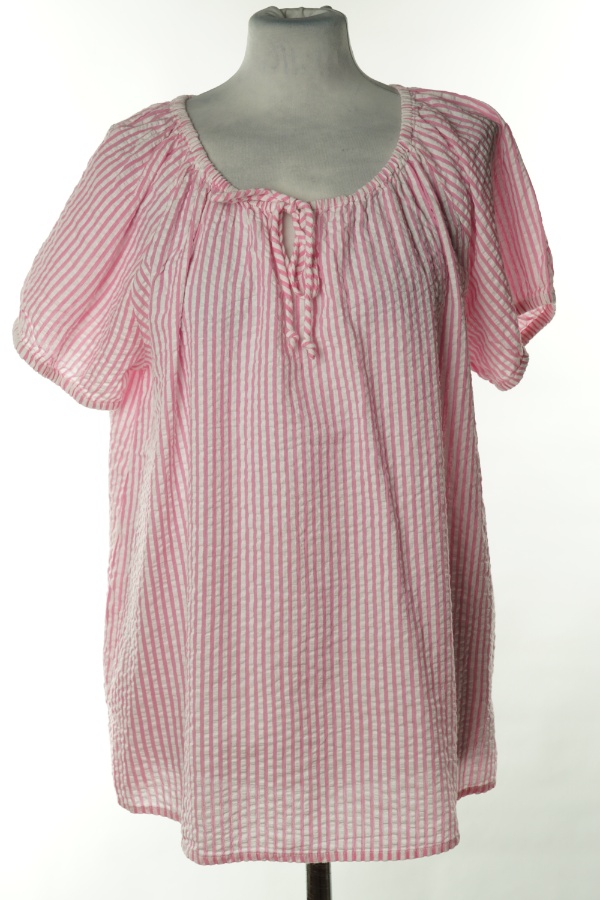 Bluzka biało-różowa w paski - BRAK METKI Z NAZWĄ PRODUCENTA zdjęcie 1