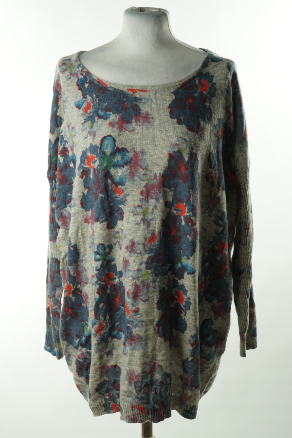 Sweter szary w kwiaty  - QED LONDON zdjęcie 1