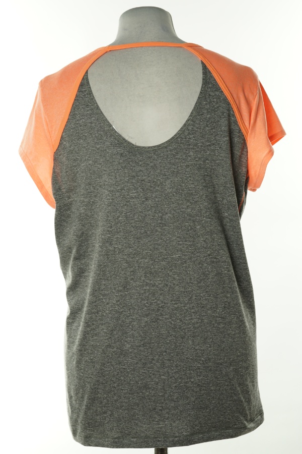 Koszulka szaro-pomarańczowa sportowa - DOMYOS zdjęcie 2
