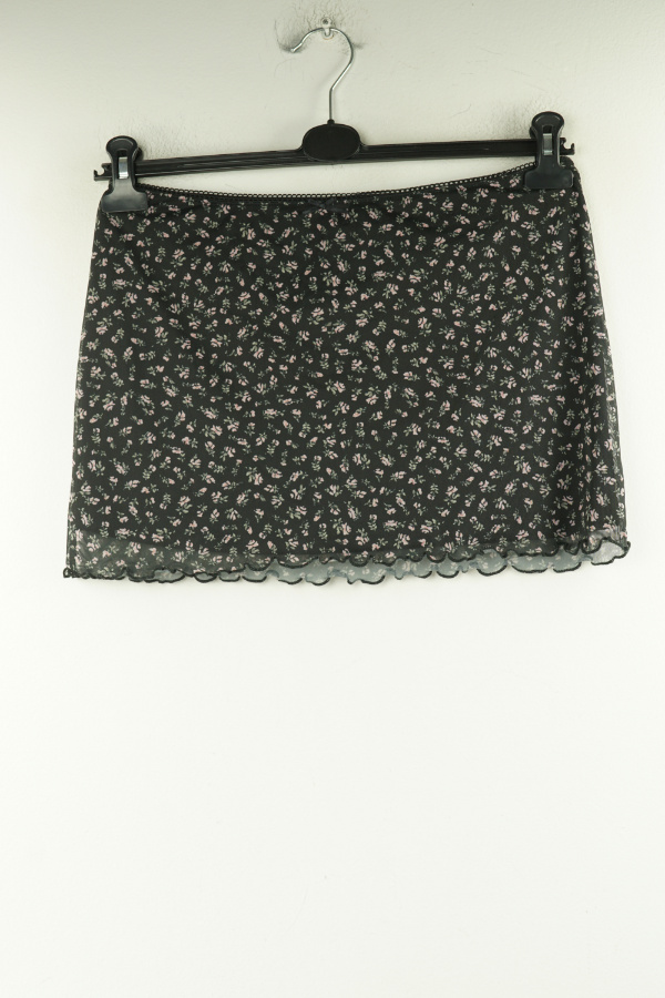 Spódnica krótka czarna w kwiatki, H&M - H&M zdjęcie 1