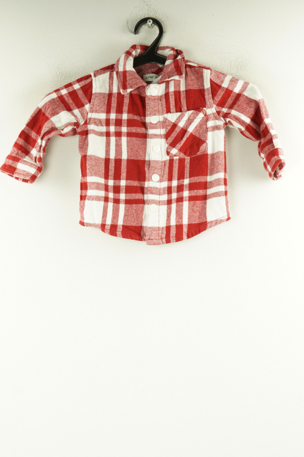 Koszula kraciasta bordowo - biała - F&F zdjęcie 1