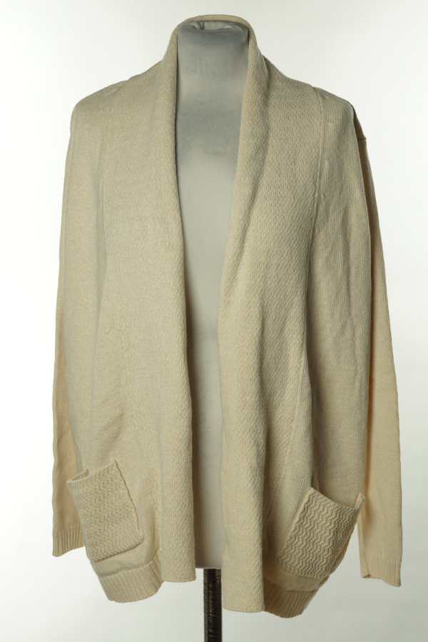 Narzutka sweterkowa beżowa - PETITE zdjęcie 1