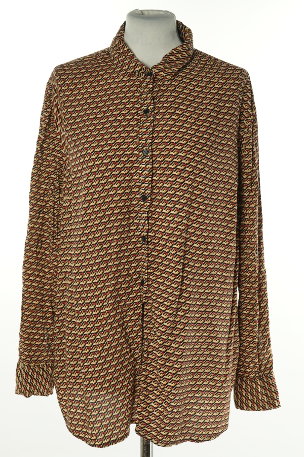 Koszula bordowo-miodowa wzorzysta - FLASH WOMAN zdjęcie 1