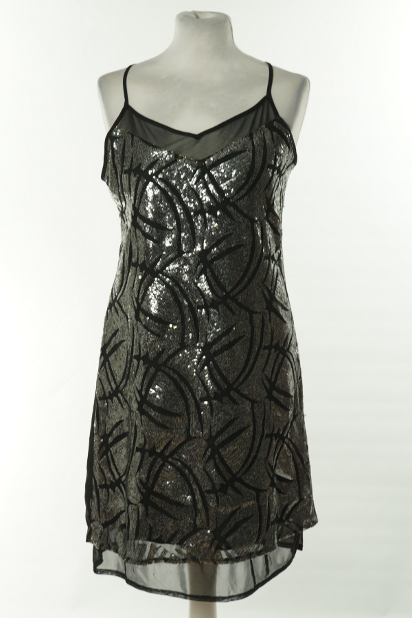 Sukienka czarno srebrna połyskująca - BRAK METKI Z NAZWĄ PRODUCENTA zdjęcie 1