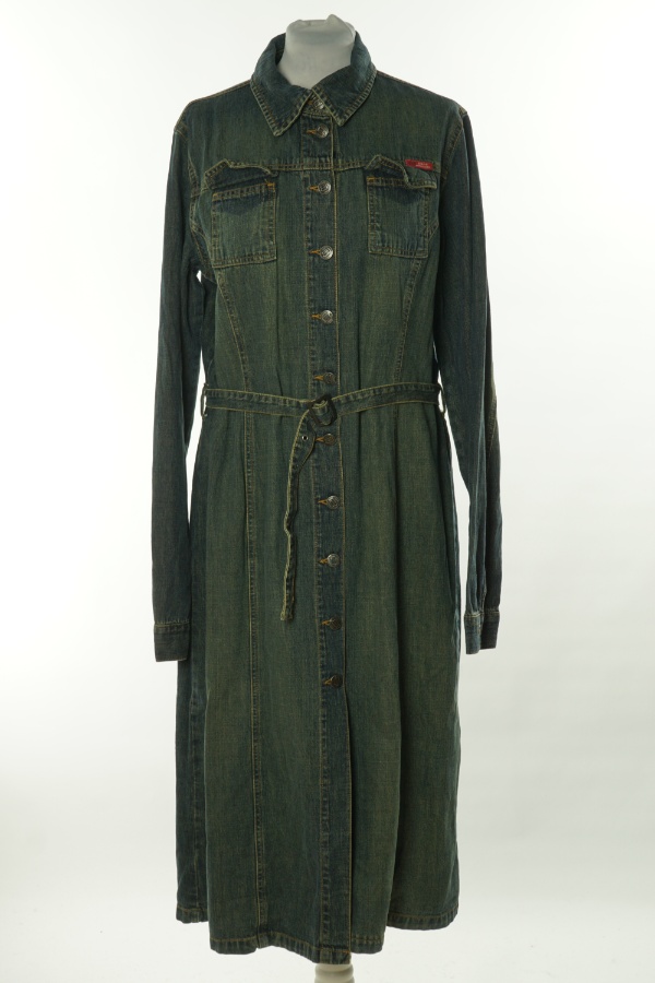 Sukienka niebieska jeansowa z paskiem - ONLY zdjęcie 1