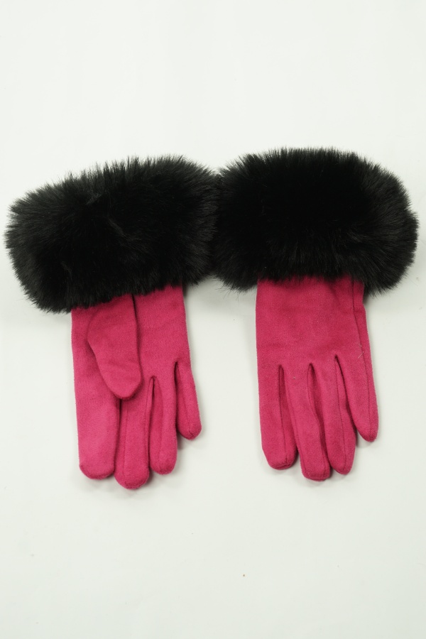 Rękawiczki różowe z misiem - BRAK METKI Z NAZWĄ PRODUCENTA zdjęcie 1