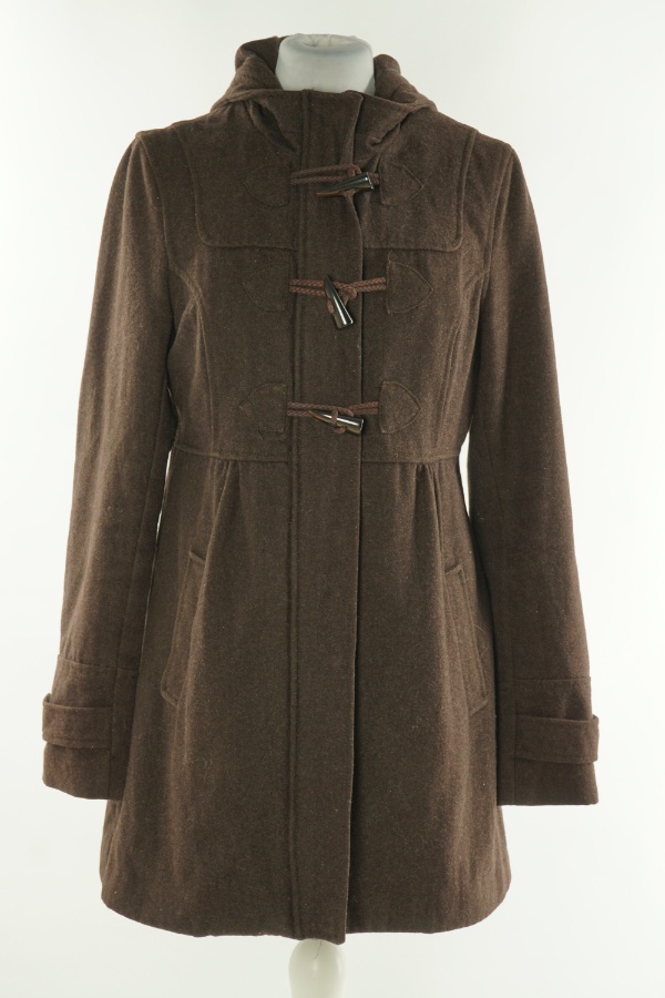 Płaszcz czekoladowy(57%WEŁNY), H&M - H&M zdjęcie 1