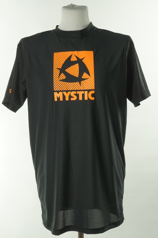 Koszulka sportowa czarna z pomarańczowym nadrukiem - MYSTIC zdjęcie 1