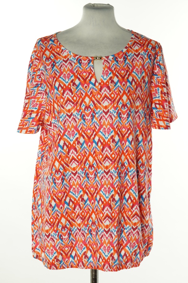 Koszulka pomarańczowo-różowa wzorzysta - BONMARCHE zdjęcie 1