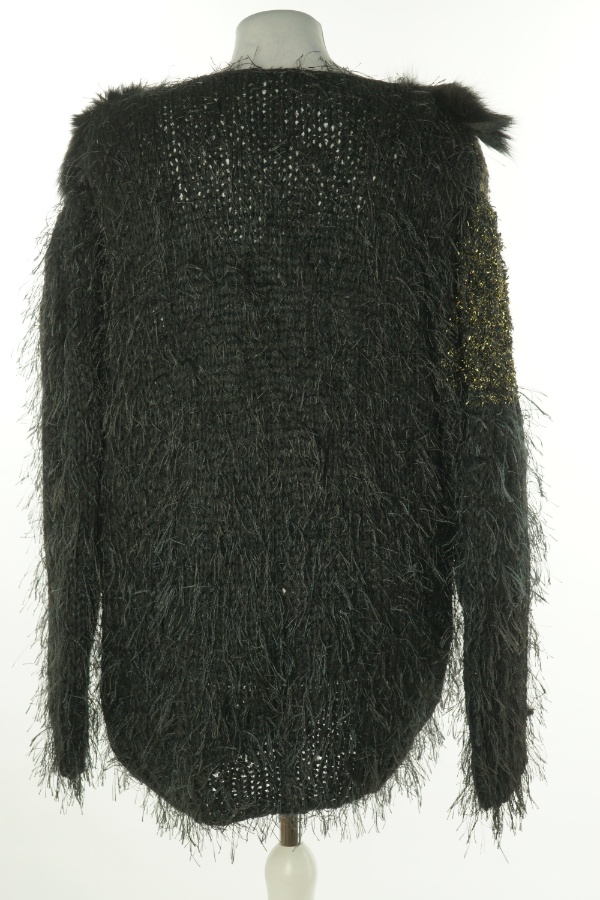 Sweter czarny z złotą wstawką - SARA MILLER zdjęcie 2