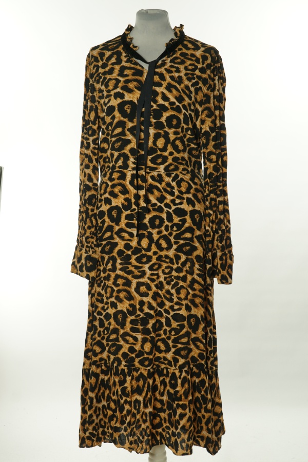 Sukienka beżowo-czarna w cętki - MYLEENE KLASS zdjęcie 1