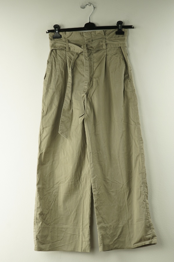 Spodnie materiałowe khaki z szeroką nogawką, H&M - H&M zdjęcie 1