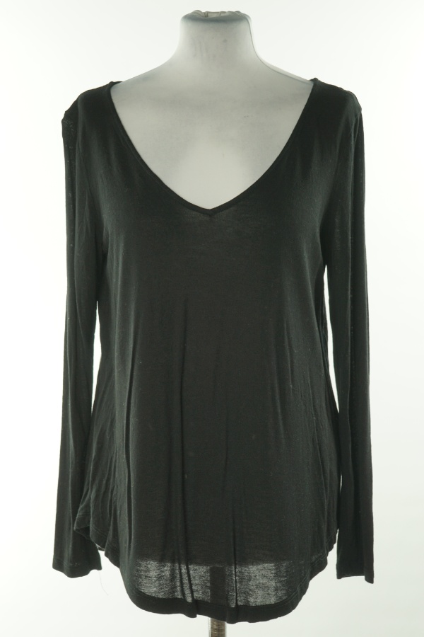 Bluzka czarna sweterkowa cienka, H&M - H&M zdjęcie 1