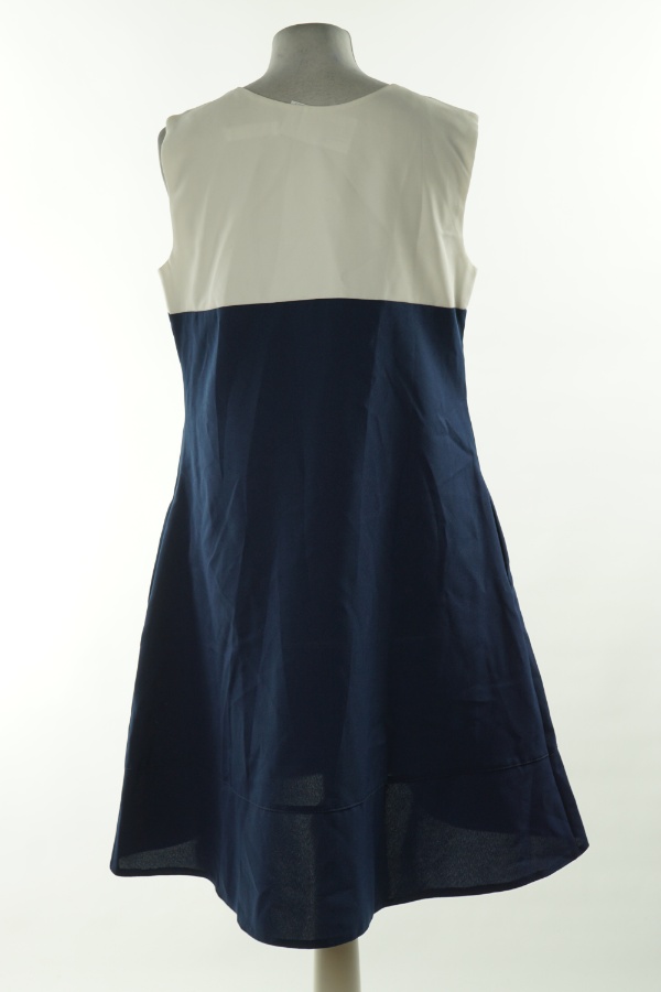 Sukienka granatowa z białymi ramiączkami - A&A zdjęcie 2