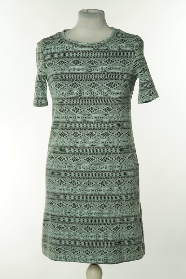 Sukienka miętowo-czarna dzianinowa, H&M - H&M zdjęcie 1