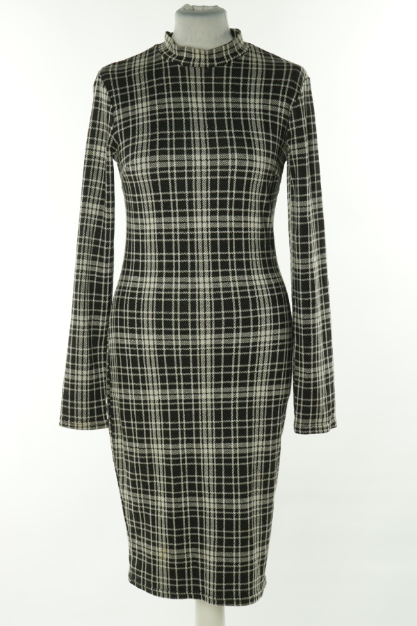 Sukienka czarno-biała w kratkę - AMISU zdjęcie 1