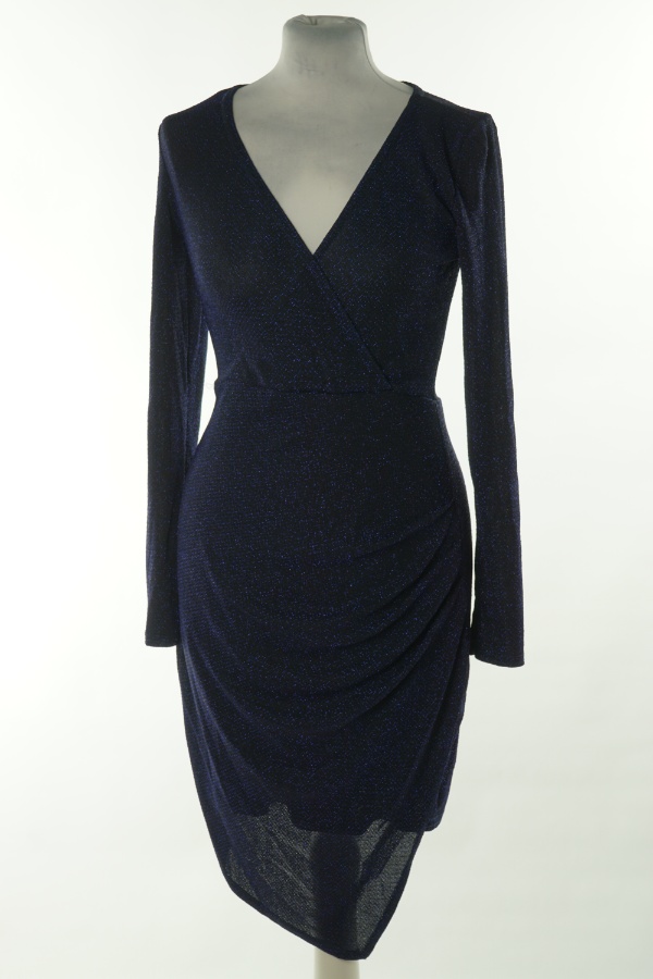 Sukienka czarna z niebieska nitką - BOOHOO zdjęcie 1