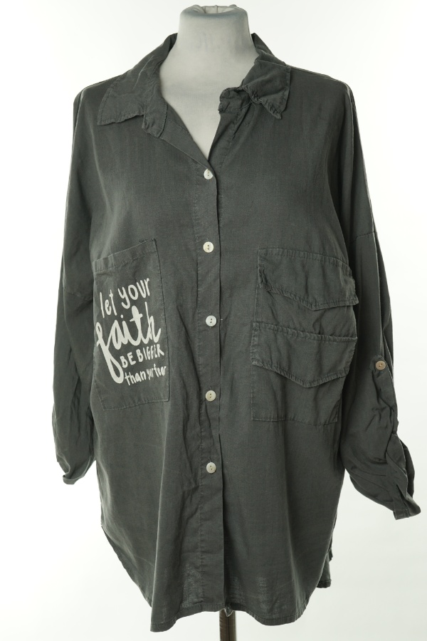 Koszula szara z napisami - MARTA zdjęcie 1