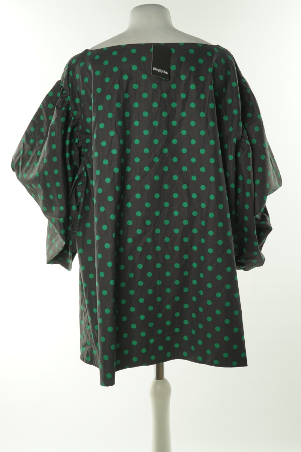 Bluzka czarna w zielone grochy - SIMPLY BE zdjęcie 2