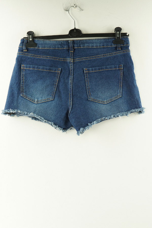 Krótkie spodenki granatowe jeansowe postrzępione - DENIM CO. zdjęcie 2