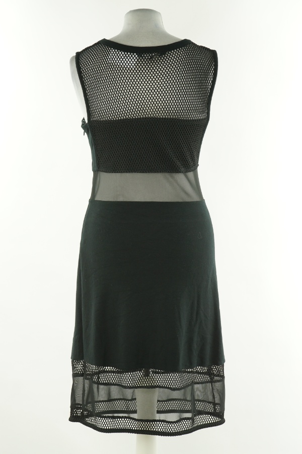 Sukienka czarna z siateczkowymi wstawkami - FRENCH CONNECTION zdjęcie 2