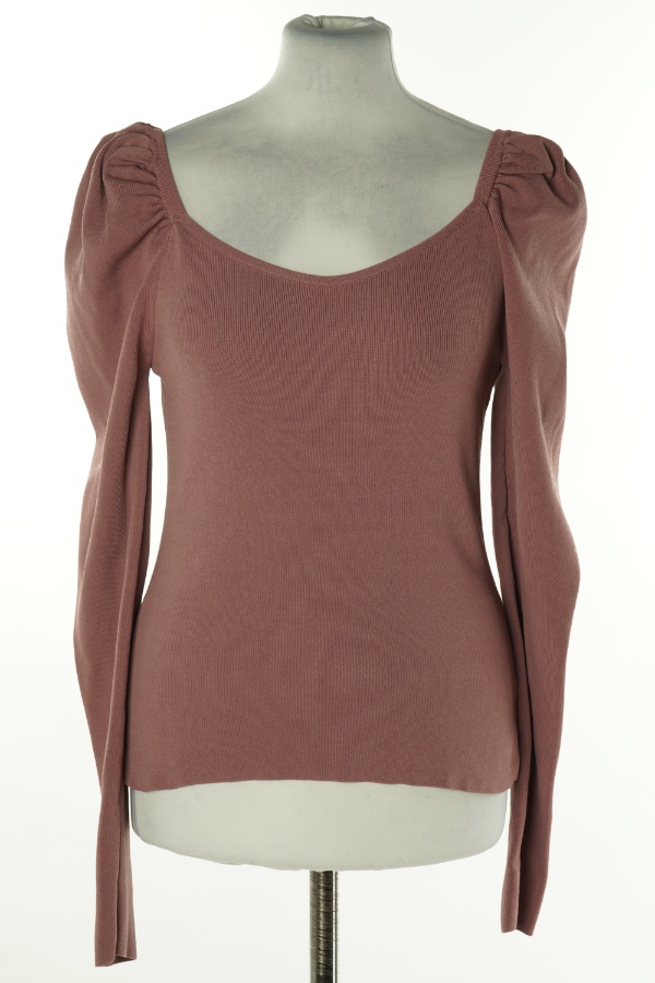 Bluzka fioletowa prążkowana - NA-KD zdjęcie 1