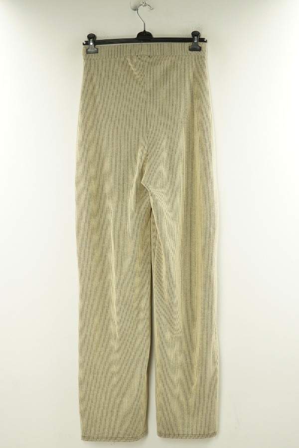 Spodnie materiałowe beżowe prążkowane - BOOHOO zdjęcie 2