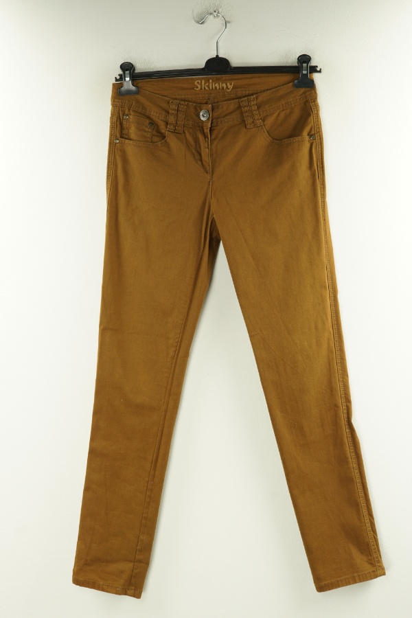 Spodnie karmelowe jeansowe skinny - NEXT zdjęcie 1