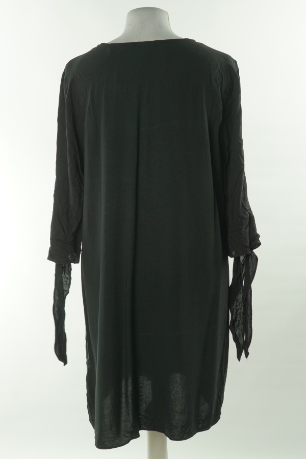 Sukienka czarna z wiązaniami przy rękawie, H&M - H&M zdjęcie 2