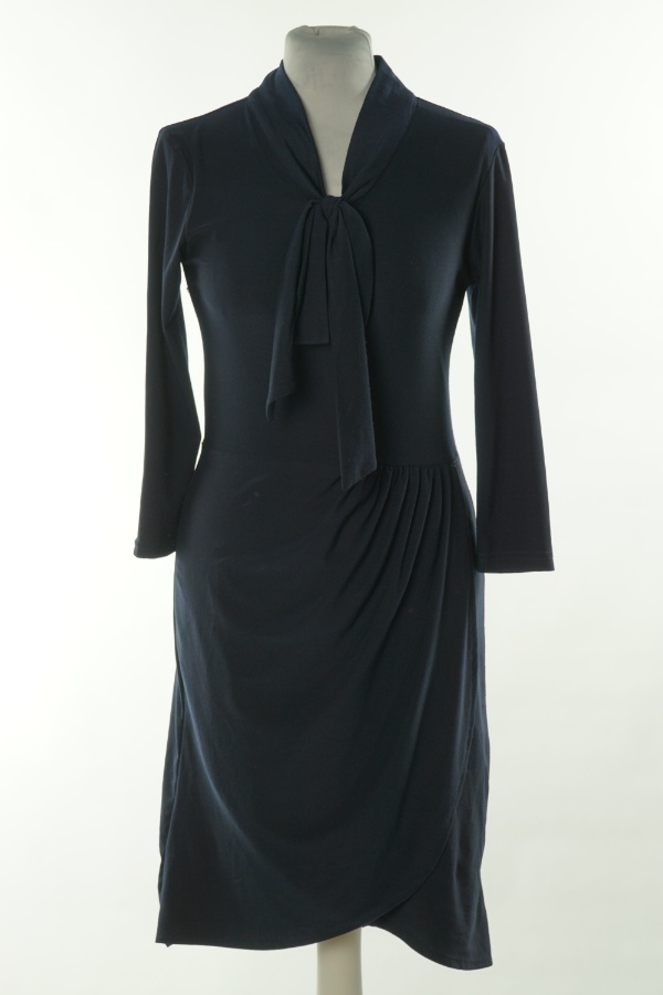 Sukienka granatowa z wiązaniem - USCO zdjęcie 1