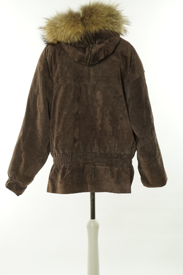 Kurtka brązowa skórzana - BRAK METKI Z NAZWĄ PRODUCENTA zdjęcie 2
