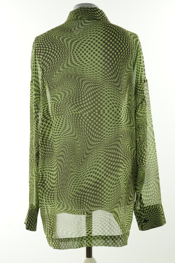 Koszula zielono-brązowa w kropki - BERSHKA zdjęcie 2