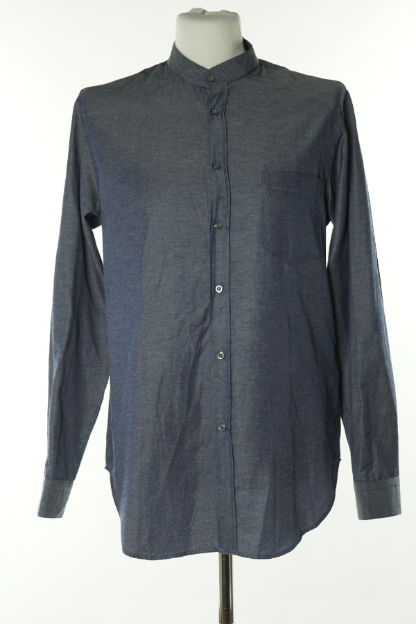 Koszula granatowo-niebieska ze stójką - BOOHOO zdjęcie 1