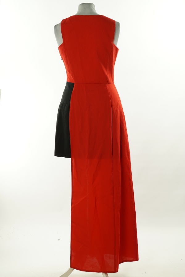 Sukienka czerwono-czarna długa - A&A zdjęcie 2