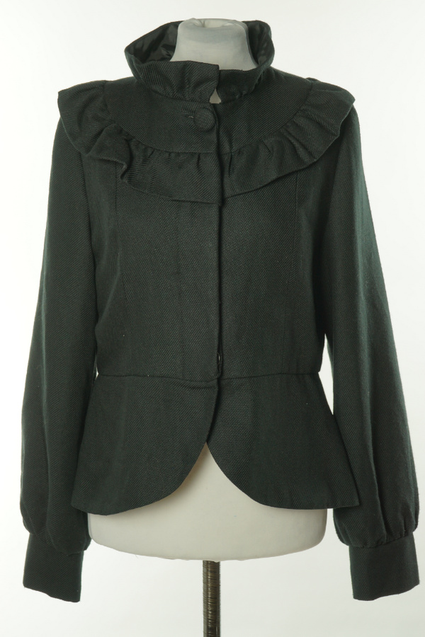 Marynarka czarna cienka z bufiastymi rękawami - MYSTIFY zdjęcie 1