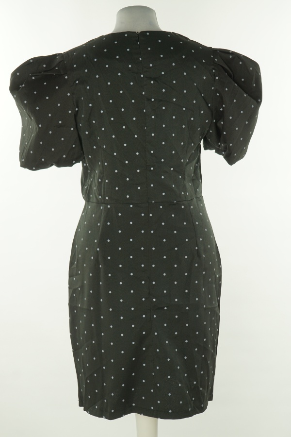 Sukienka czarna w fioletowe kropki - BRAK METKI Z NAZWĄ PRODUCENTA zdjęcie 2