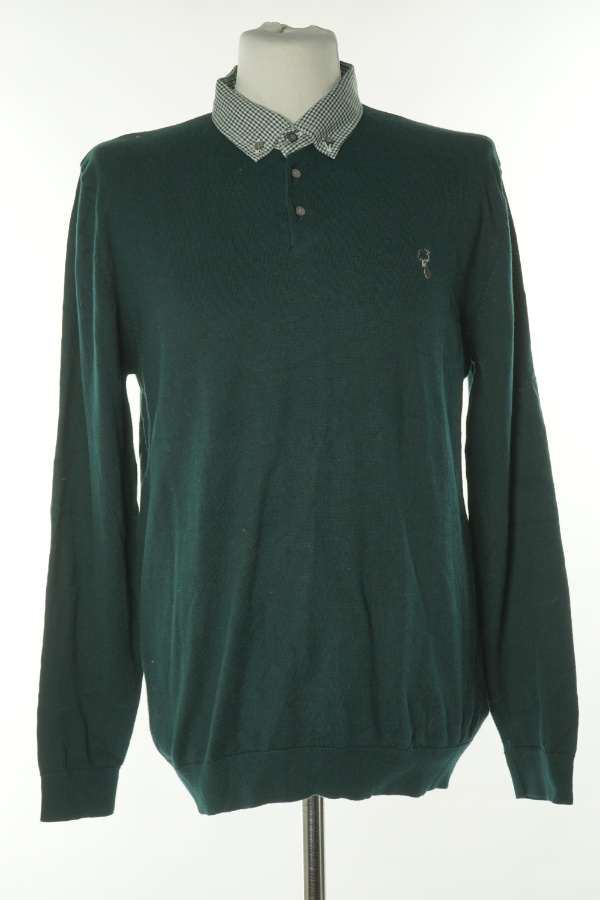 Sweter zielony z kołnierzykiem - NEXT zdjęcie 1