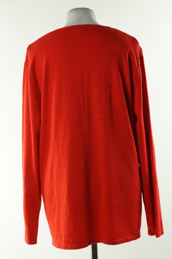 Sweter czerwony z dekoltem V  - MARBLE zdjęcie 2