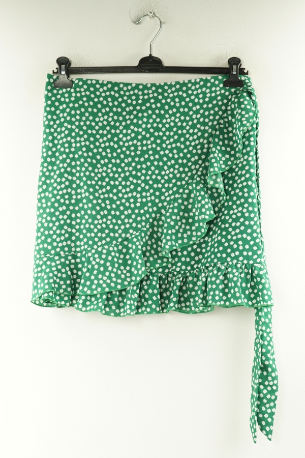 Spódnica zielona w białe kwiatki - SHEIN zdjęcie 1