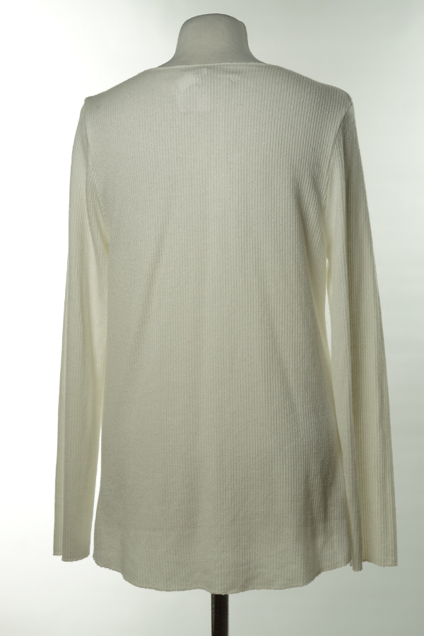 Sweter biały z beżowym kwiatem - MADE IN ITALY zdjęcie 2