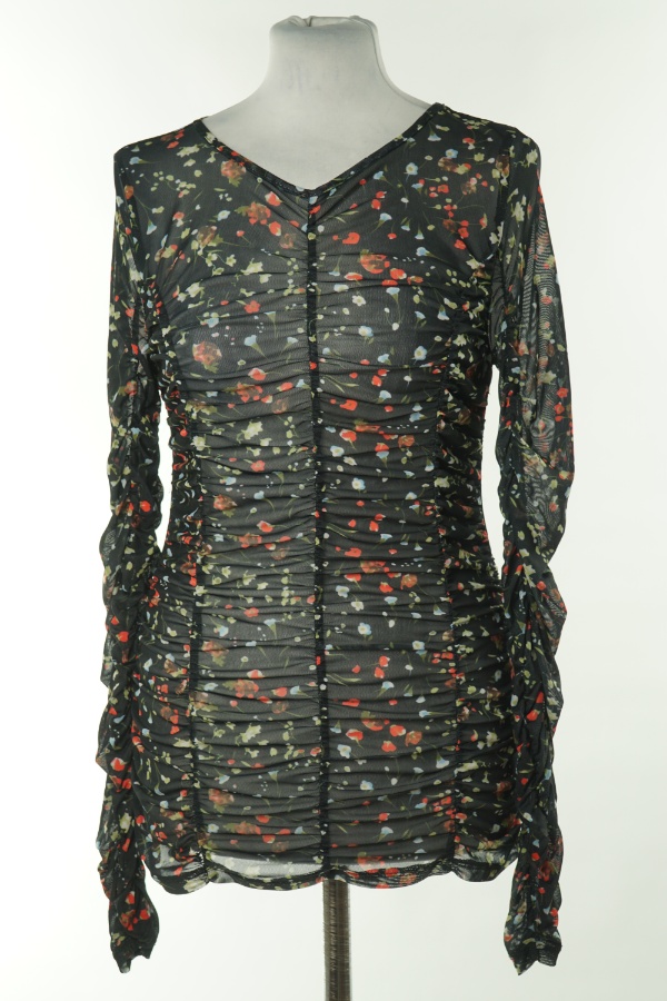 Bluzka czarna siateczka w kwiatki - V BY VERY zdjęcie 1