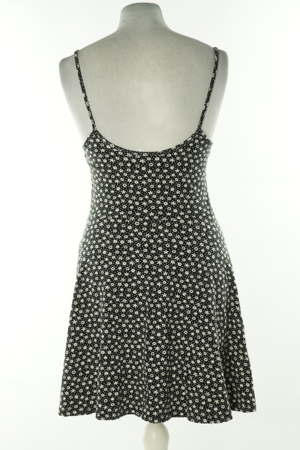 Sukienka czarna w drobne białe kwiatki - H&M zdjęcie 2