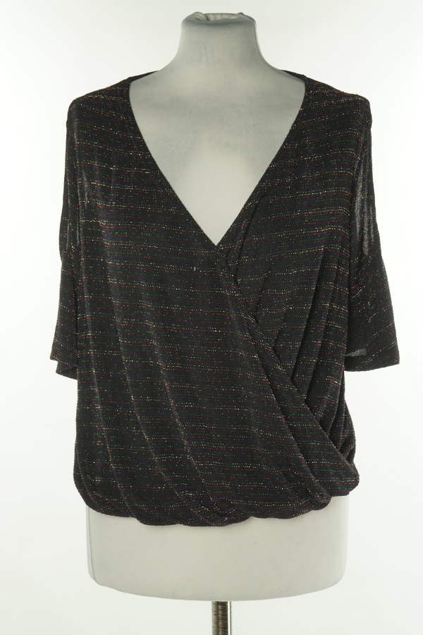 Bluzka czarna z kolorową nitką - NEW LOOK zdjęcie 1