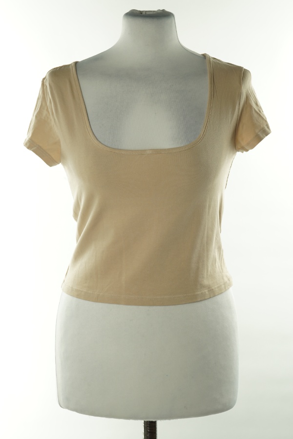 Top beżowy gładki - H&M zdjęcie 1